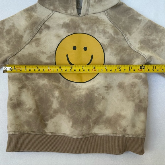 Toddler Boy/Girl Smiley Face Graphic Yellow & Tan Tye Die Hoodie 3T - Picture 5 of 7